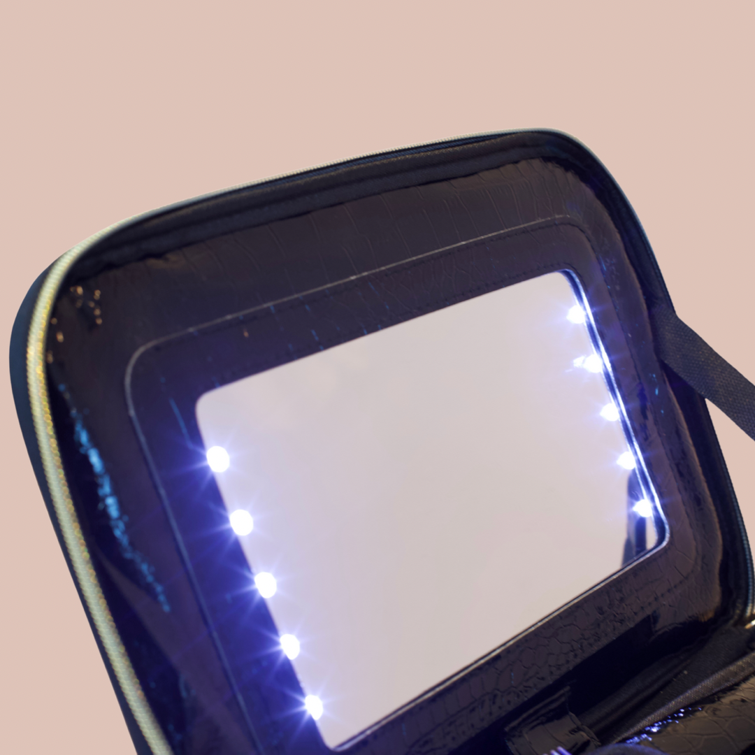 large mirror with lights on waterproof makeup bag 
